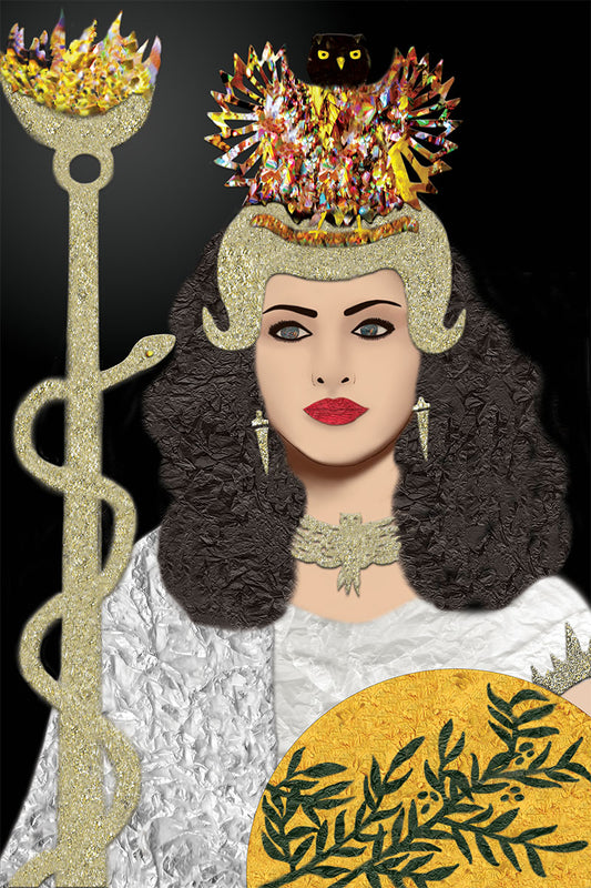 Athena - Vibrant Digital Collage with handcrafted Paper textures - Paper Elements Collection by Nathalie Boyer