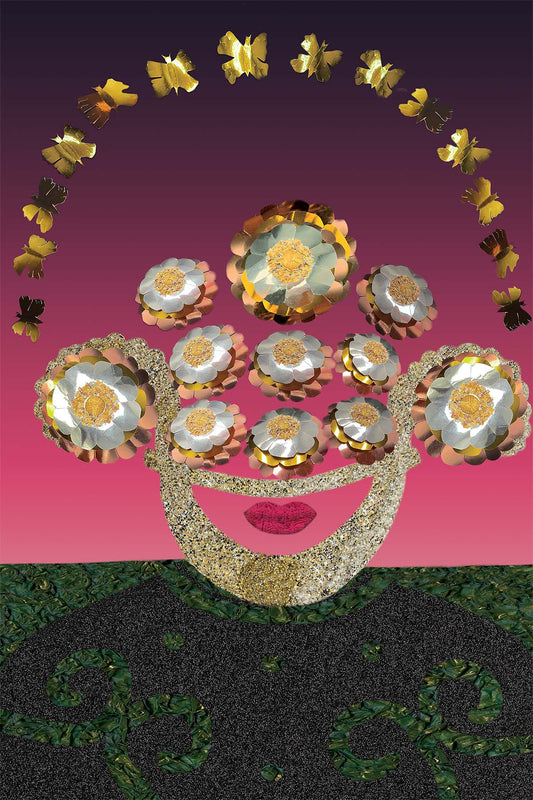 Flowers for Callas - Vibrant Digital Collage with handcrafted Paper textures - Paper Elements Collection by Nathalie Boyer