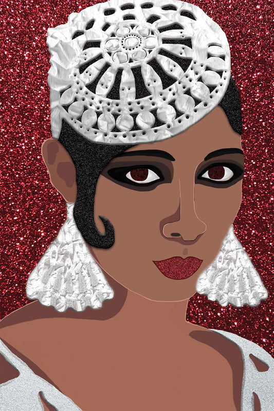Josephine Baker - Digital Collage with handcrafted Paper textures - Icon Collection by Nathalie Boyer