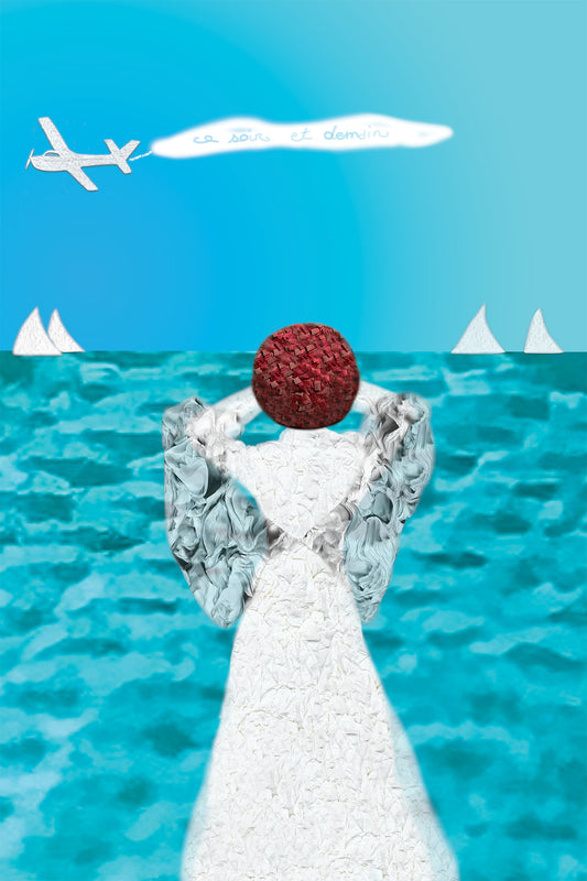 La Mer - Vibrant Digital Collage with handcrafted Paper textures - Paper Elements by Nathalie Boyer