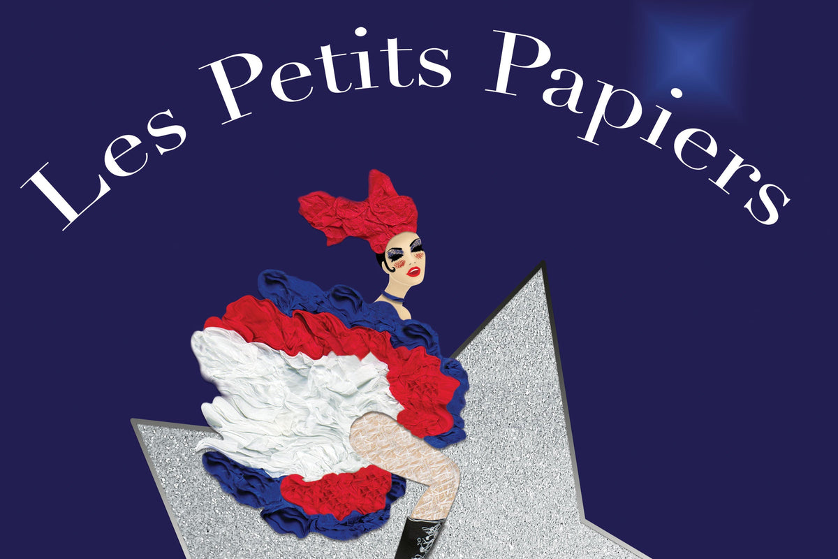 Festive Cancan riding a Silver Star - Les Petits Papiers Branding - Digital Collage -