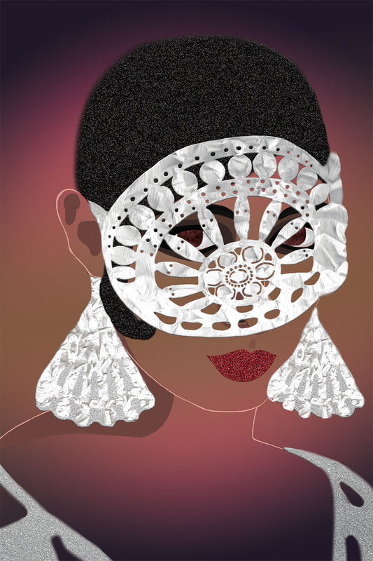 Maskerade - Vibrant Digital Collage with handcrafted Paper textures - Paper Elements Collection by Nathalie Boyer