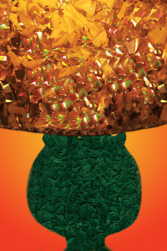 Lamp- Vibrant Digital Collage with handcrafted Paper textures - Paper Elements Collection by Nathalie Boyer
