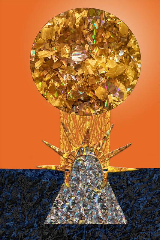 Birth of Athena - Paper Art - Vibrant Digital Collage with handcrafted Paper textures - Paper Elements Collection 