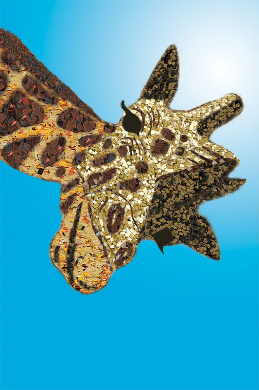 Giraffe - Vibrant Digital Collage with handcrafted Paper textures - Circus Collection by Nathalie Boyer