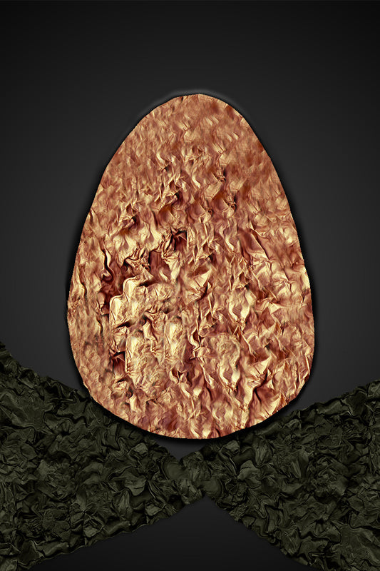Last Golden Egg - Vibrant Digital Collage with handcrafted Paper textures - Paper Elements Collection by Nathalie Boyer